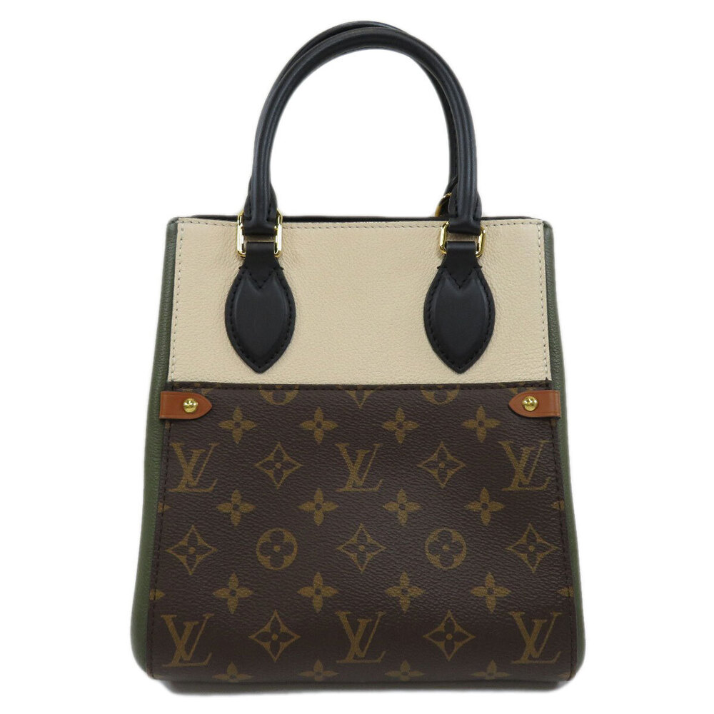 Louis Vuitton Canvas Tote Monogram Fold Handbag Brown